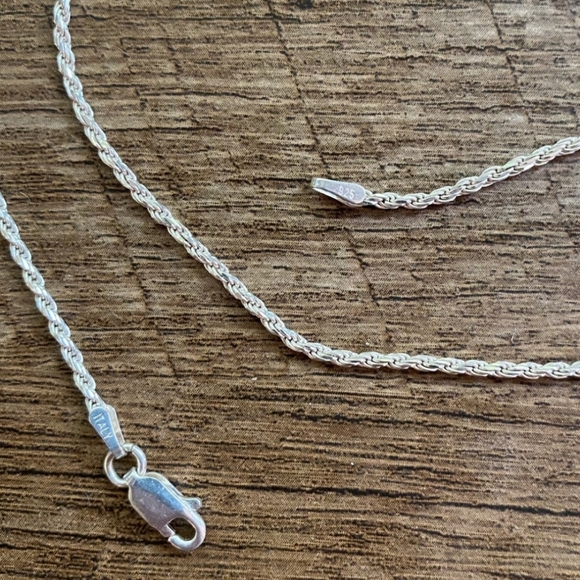 ITALY Sterling Silver Rope Necklace - Picture 2 of 3